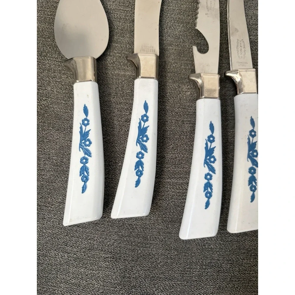 CORNFLOWER BLUE Lifetime Cutlery Stainless Blade Sheffield England- 7 Pieces